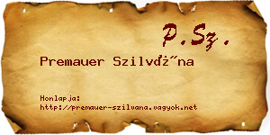 Premauer Szilvána névjegykártya